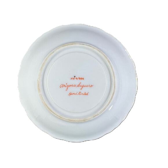 Mid 20th Century Arizona Saguaro Hand Painted Porcelain Plate - Picture 2 of 3